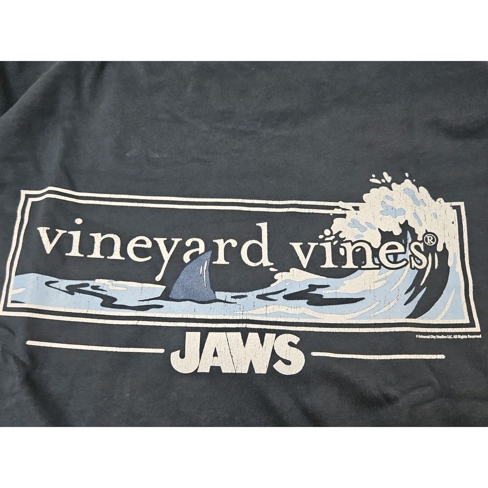 Vineyard Vines Jaws Collab Long Sleeve T Tee Shirt Xl Shark Week Fin New NWT